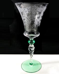 Tiffin Glass Bi-Color Water Goblet #15022