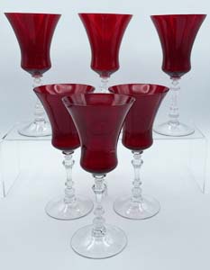 Cambridge Glass Gadroon Ruby Red Water Goblet